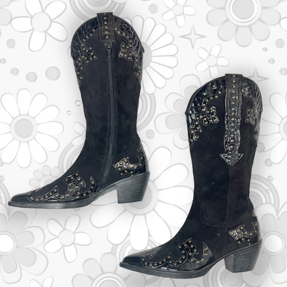 Gommus Black Cowboy Boots